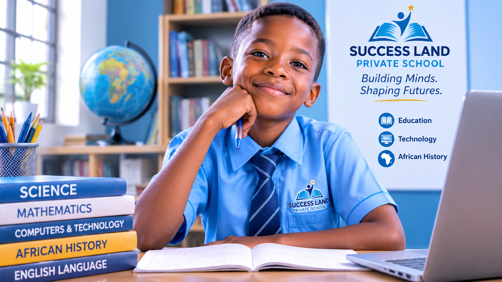 Young student learning at Success Land Private School